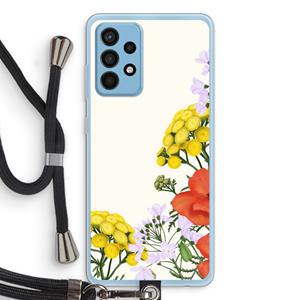 CaseCompany Wilde bloemen: Samsung Galaxy A52 Transparant Hoesje met koord