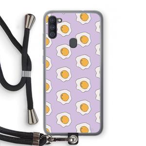 CaseCompany Bacon to my eggs #1: Samsung Galaxy A11 Transparant Hoesje met koord