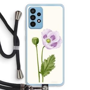 CaseCompany Purple poppy: Samsung Galaxy A52 Transparant Hoesje met koord