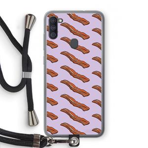 CaseCompany Bacon to my eggs #2: Samsung Galaxy A11 Transparant Hoesje met koord