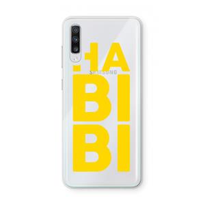 CaseCompany Habibi Blue: Samsung Galaxy A70 Transparant Hoesje