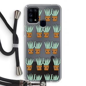 CaseCompany Sansevieria: Samsung Galaxy M31 Transparant Hoesje met koord