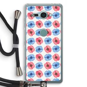CaseCompany Klaproosjes: Sony Xperia XZ2 Compact Transparant Hoesje met koord
