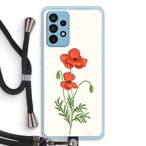 CaseCompany Red poppy: Samsung Galaxy A52 Transparant Hoesje met koord
