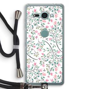CaseCompany Sierlijke bloemen: Sony Xperia XZ2 Compact Transparant Hoesje met koord
