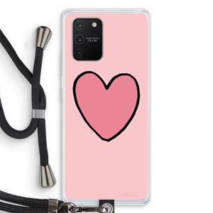 CaseCompany Hartje: Samsung Galaxy S10 Lite Transparant Hoesje met koord