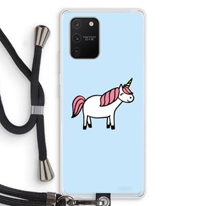 CaseCompany Eenhoorn: Samsung Galaxy S10 Lite Transparant Hoesje met koord
