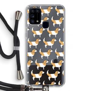 CaseCompany Doggy: Samsung Galaxy M31 Transparant Hoesje met koord