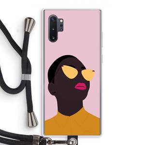 CaseCompany Yellow glasses: Samsung Galaxy Note 10 Plus Transparant Hoesje met koord