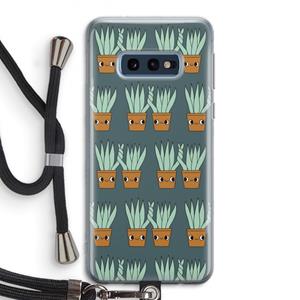 CaseCompany Sansevieria: Samsung Galaxy S10e Transparant Hoesje met koord
