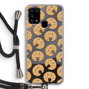 CaseCompany Croissant: Samsung Galaxy M31 Transparant Hoesje met koord
