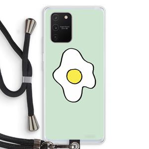 CaseCompany Spiegelei: Samsung Galaxy S10 Lite Transparant Hoesje met koord