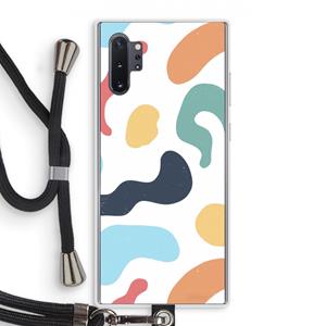 CaseCompany Memphis Shapes Blue: Samsung Galaxy Note 10 Plus Transparant Hoesje met koord