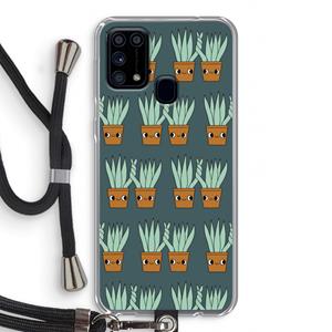 CaseCompany Sansevieria: Samsung Galaxy M31 Transparant Hoesje met koord