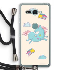 CaseCompany Vliegende eenhoorn: Sony Xperia XZ2 Compact Transparant Hoesje met koord