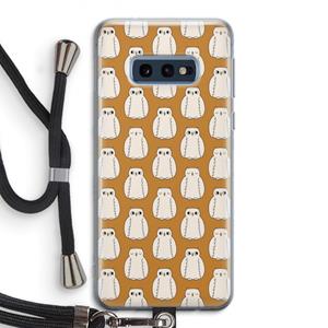 CaseCompany Uilen: Samsung Galaxy S10e Transparant Hoesje met koord
