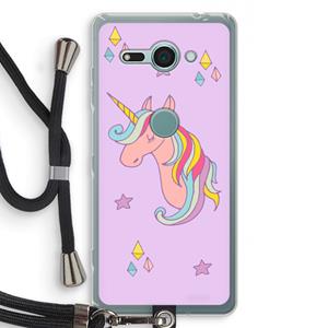 CaseCompany Roze eenhoorn: Sony Xperia XZ2 Compact Transparant Hoesje met koord