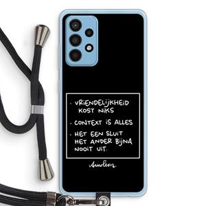 CaseCompany Mijn Motto's: Samsung Galaxy A52 Transparant Hoesje met koord