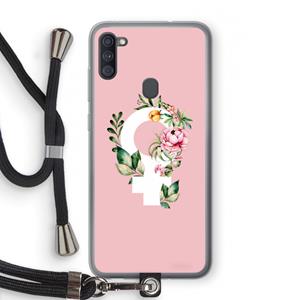CaseCompany Venus: Samsung Galaxy A11 Transparant Hoesje met koord