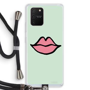 CaseCompany Kusje: Samsung Galaxy S10 Lite Transparant Hoesje met koord
