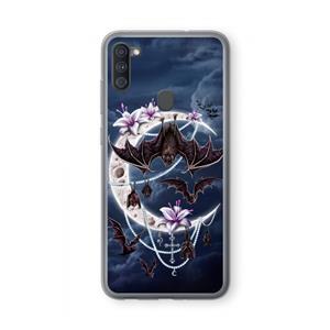 CaseCompany Vleermuizen Maan: Samsung Galaxy A11 Transparant Hoesje
