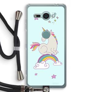 CaseCompany Regenboog eenhoorn: Sony Xperia XZ2 Compact Transparant Hoesje met koord