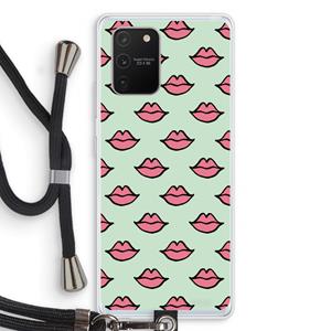 CaseCompany Lipjes: Samsung Galaxy S10 Lite Transparant Hoesje met koord