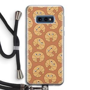 CaseCompany Croissant: Samsung Galaxy S10e Transparant Hoesje met koord