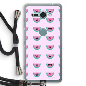 CaseCompany Smiley watermeloenprint: Sony Xperia XZ2 Compact Transparant Hoesje met koord