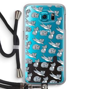 CaseCompany Poezen: Samsung Galaxy S6 Transparant Hoesje met koord