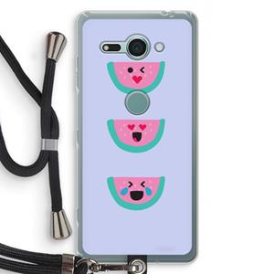CaseCompany Smiley watermeloen: Sony Xperia XZ2 Compact Transparant Hoesje met koord