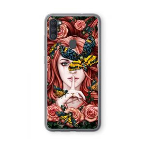 CaseCompany Lady Moth: Samsung Galaxy A11 Transparant Hoesje