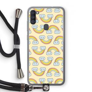 CaseCompany Regenboog: Samsung Galaxy A11 Transparant Hoesje met koord