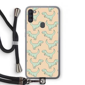 CaseCompany Dinos: Samsung Galaxy A11 Transparant Hoesje met koord