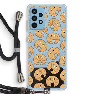 CaseCompany Croissant: Samsung Galaxy A52 Transparant Hoesje met koord