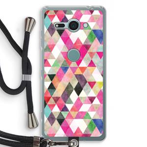 CaseCompany Gekleurde driehoekjes: Sony Xperia XZ2 Compact Transparant Hoesje met koord