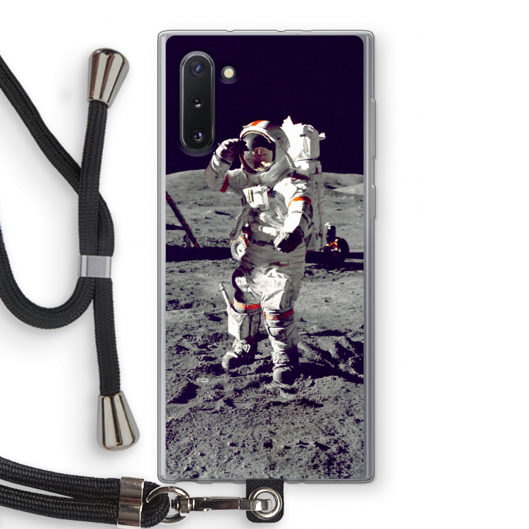 CaseCompany Spaceman: Samsung Galaxy Note 10 Transparant Hoesje met koord