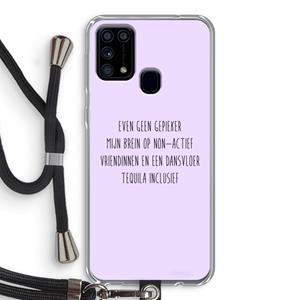 CaseCompany Tequila: Samsung Galaxy M31 Transparant Hoesje met koord