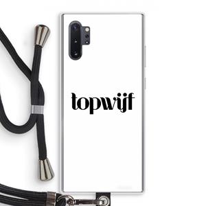 CaseCompany Topwijf Wit: Samsung Galaxy Note 10 Plus Transparant Hoesje met koord