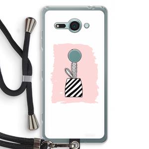 CaseCompany Zwart-wit cactus: Sony Xperia XZ2 Compact Transparant Hoesje met koord