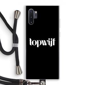 CaseCompany Topwijf Zwart: Samsung Galaxy Note 10 Plus Transparant Hoesje met koord