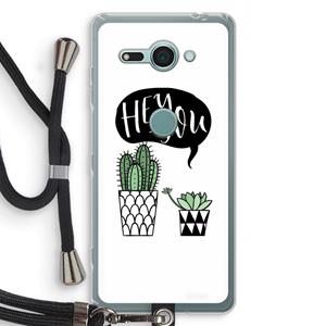 CaseCompany Hey you cactus: Sony Xperia XZ2 Compact Transparant Hoesje met koord