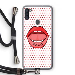 CaseCompany Yolo Denise: Samsung Galaxy A11 Transparant Hoesje met koord
