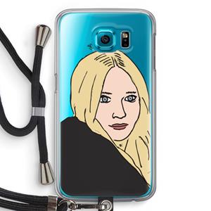 CaseCompany Ashley: Samsung Galaxy S6 Transparant Hoesje met koord