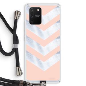 CaseCompany Marmeren pijlen: Samsung Galaxy S10 Lite Transparant Hoesje met koord