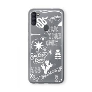 CaseCompany Good vibes: Samsung Galaxy A11 Transparant Hoesje