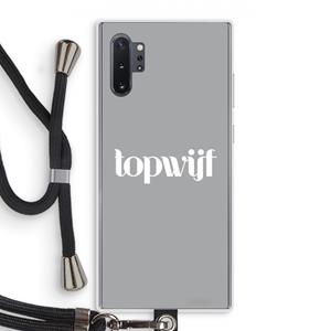 CaseCompany Topwijf Grijs Wit: Samsung Galaxy Note 10 Plus Transparant Hoesje met koord