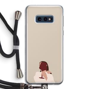 CaseCompany I drink wine: Samsung Galaxy S10e Transparant Hoesje met koord
