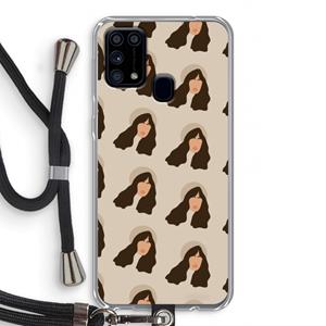 CaseCompany Bonjour mon amour: Samsung Galaxy M31 Transparant Hoesje met koord