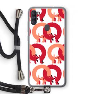 CaseCompany Dogs: Samsung Galaxy A11 Transparant Hoesje met koord